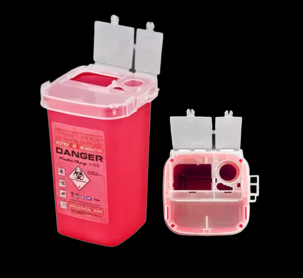 Mini Sharps Container Medical 1L Biohazard Waste Container (Pack of 2)